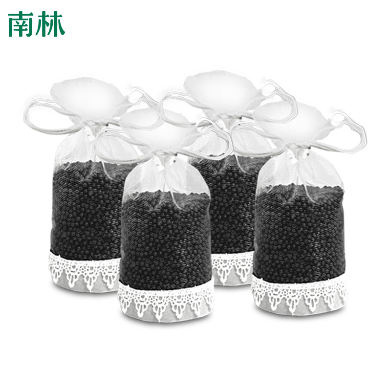 【紧凑型轿车专用 送个性停车牌】南林 汽车用竹炭包新车除味活性炭包除甲醛异味塑料味烟味净化空气纱袋4袋装