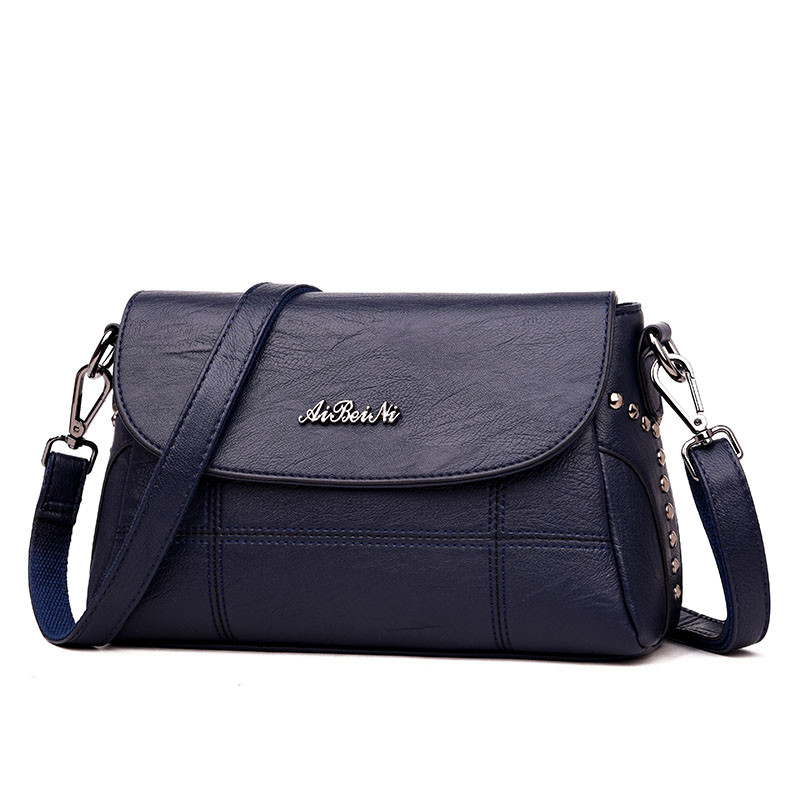中年女包妈妈包2018新款时尚小包包百搭女士单肩包斜挎包软皮背包_13 蓝色（8883）