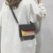 港风复古小方包包女2018秋冬新款潮百搭磨砂撞色学院风单肩斜挎包 黑色
