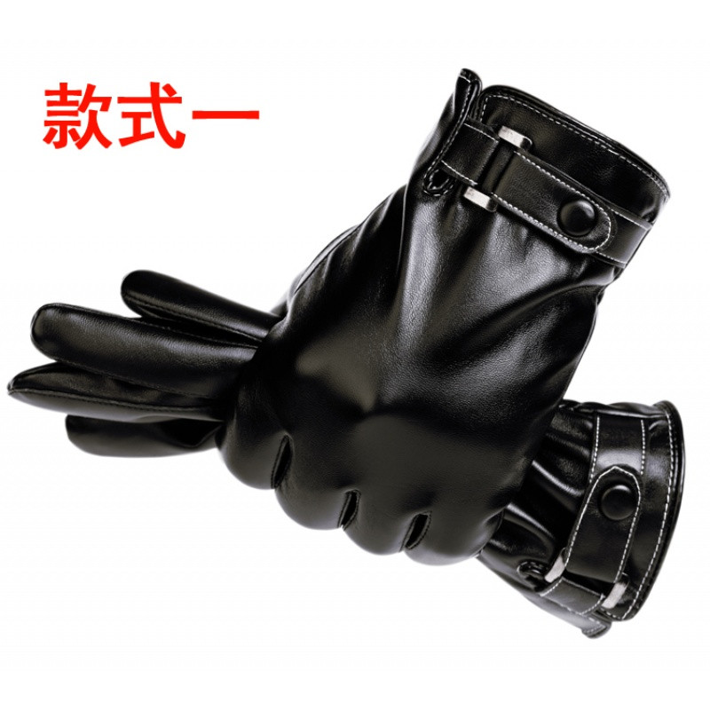 2018新皮手套男士秋冬季薄款骑车摩托车加绒加厚防风保暖手套触屏_4 男款一