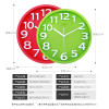 丝静音挂钟客厅圆创意钟表时尚现代石英钟简约卧室时钟壁挂钟(60e)_14英寸（直径35.5厘米） 12英寸 红色6697