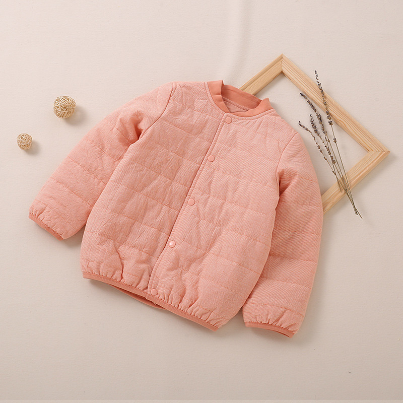 龙之涵 宝宝棉服 儿童加厚棉服外套 秋冬装棉袄棉裤轻薄款 男宝女宝中小童 140cm 橘色上衣