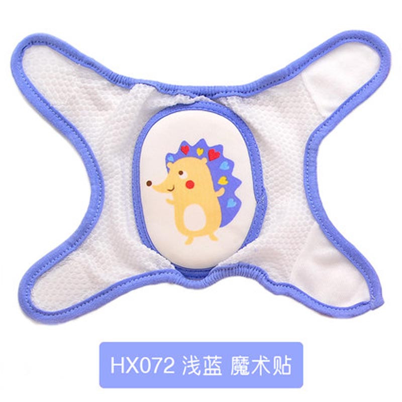 宝宝护膝学步学走路婴儿幼儿小孩爬行护肘学爬夏季儿童薄夏天卡通可爱配饰脚套 0-16岁，可调节大小 HX072，浅蓝色