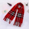 儿童围巾男女韩版围脖格子秋冬季厚保暖披肩宝宝围巾通 用简约小清新婴童围巾 3岁以上儿童（也可亲子） 红色格子6号