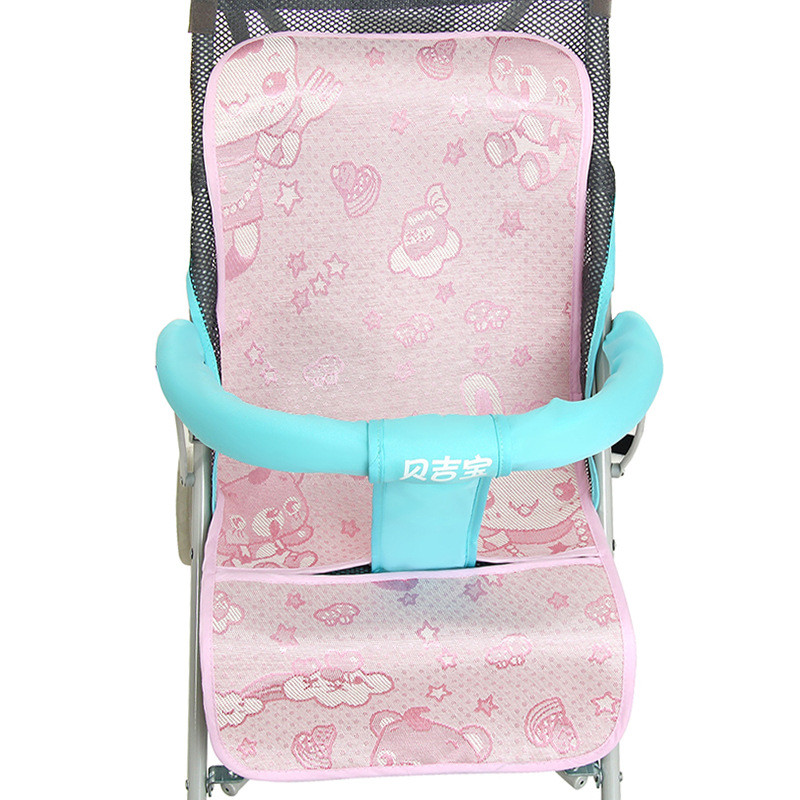 婴儿车凉席垫冰丝手推车凉席婴童安全座椅餐椅通用夏季凉快降温垫 其它 车席整体粉色送蚊帐