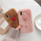 爱心毛绒壳8plus苹果x手机壳XSMax/XR/iPhoneX/7p/6女iphone iPhoneXR棕色
