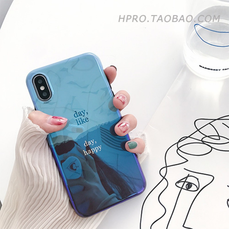 拼色蓝光6s苹果x手机壳XSMax/XR/iPhoneX/8plus/7/6p女款iph_16 iPhone7/8蓝色