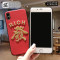 中国风金色刺绣财苹果X手机壳iPhone8plus/Xr/7/max硬壳6sp红色 6/6s(小屏)发-闪粉绒布红底全包软边硬壳