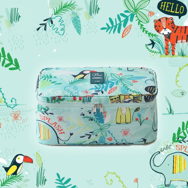 旅行收纳袋洗漱包防水便携女内衣收纳包套装化妆包大容量旅游用品_3 动物世界