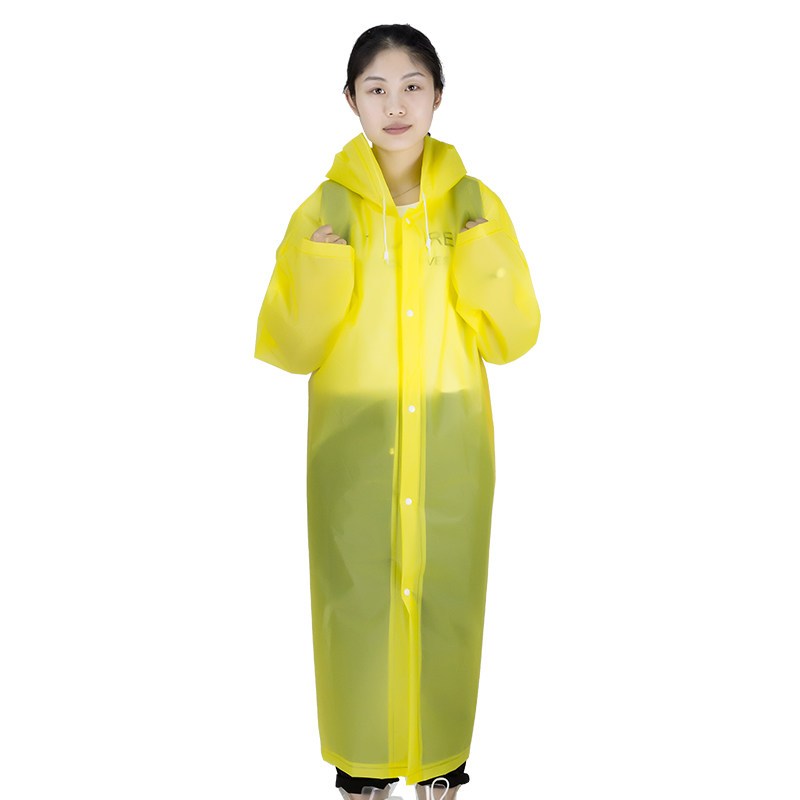 单人旅游透明雨衣成人徒步防水连体男女式户外长款雨披_1 纯-黄色