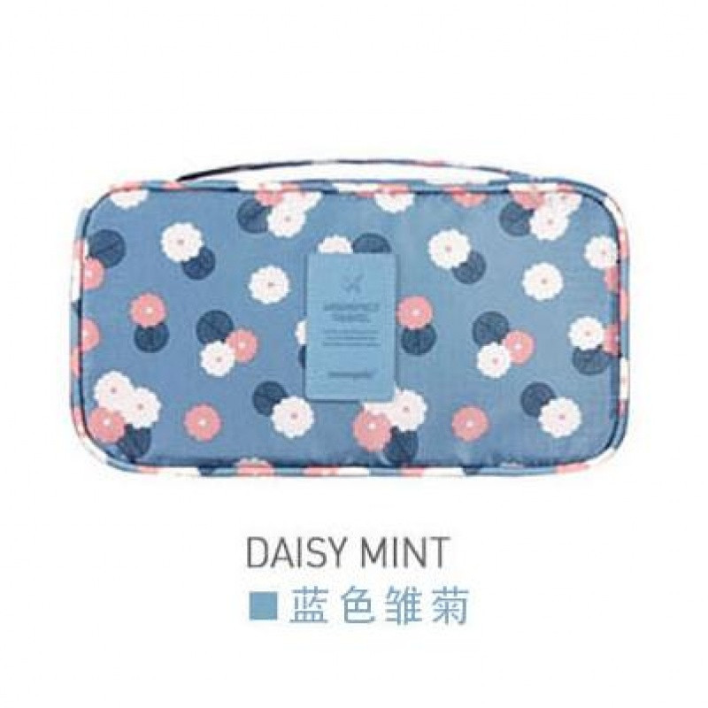 内衣收纳整理收纳袋衣服储物韩版便携旅行文胸包内裤防尘分格盒 三代/蓝色雏菊