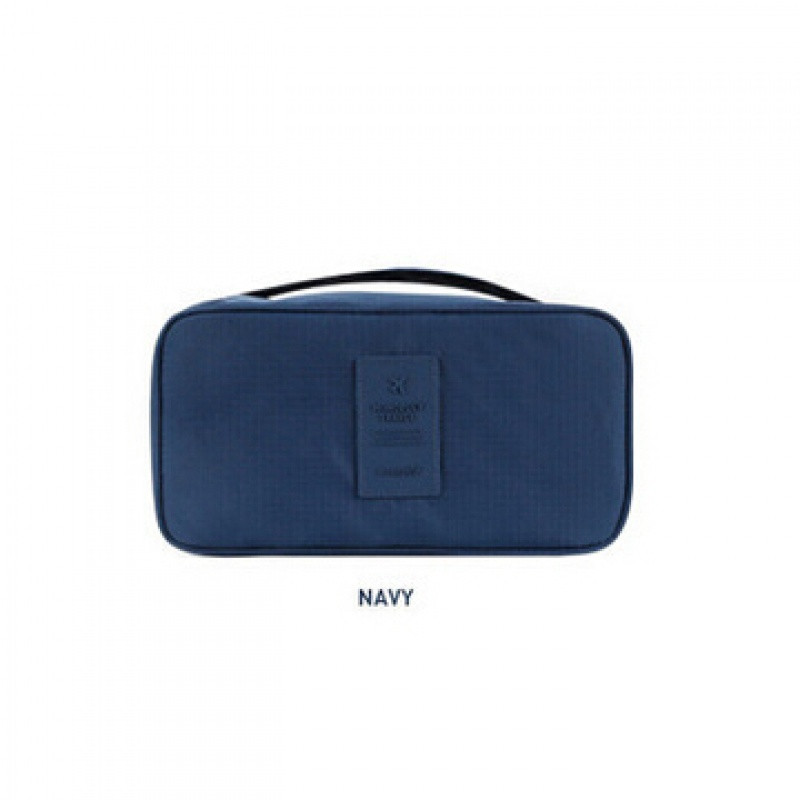 内衣收纳整理收纳袋衣服储物韩版便携旅行文胸包内裤防尘分格盒 二代-深蓝