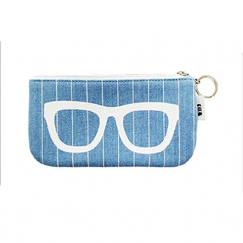 眼镜袋抗压便携墨镜袋男女款太阳镜收纳包保护套布袋简约眼睛袋子 蓝色