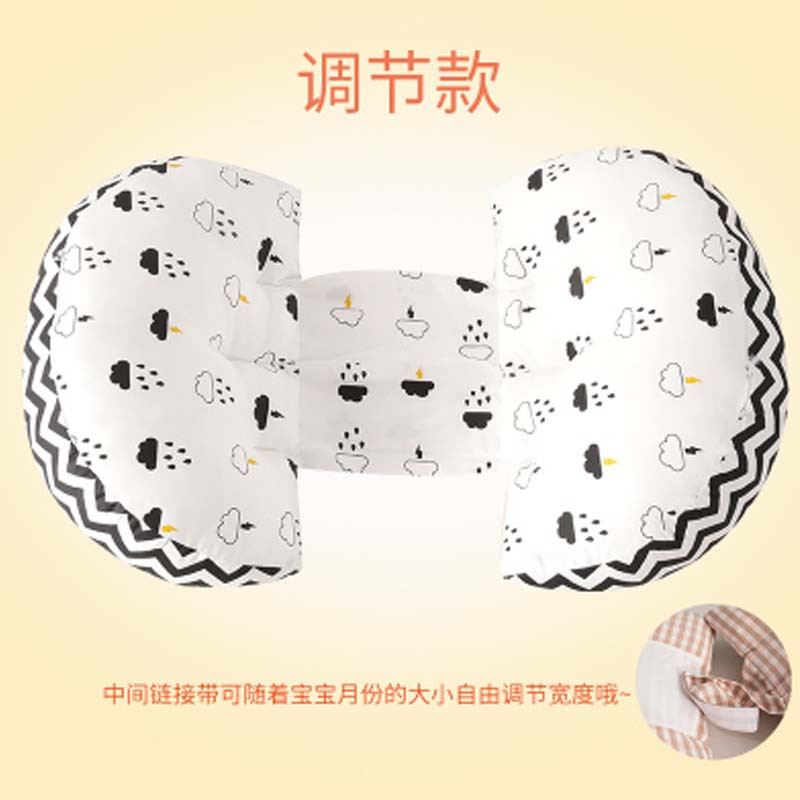 孕妇枕 头护腰侧睡 卧U型枕多功能托腹孕妇用品夏季通用简约清新孕妇护腰枕 【中间连接带可调节】小雨点