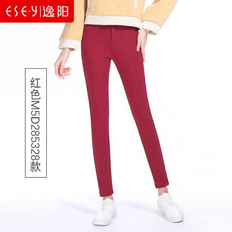女裤2018冬款加绒保暖打底裤/铅笔裤休闲裤女多款 30/15 红色M5D285328
