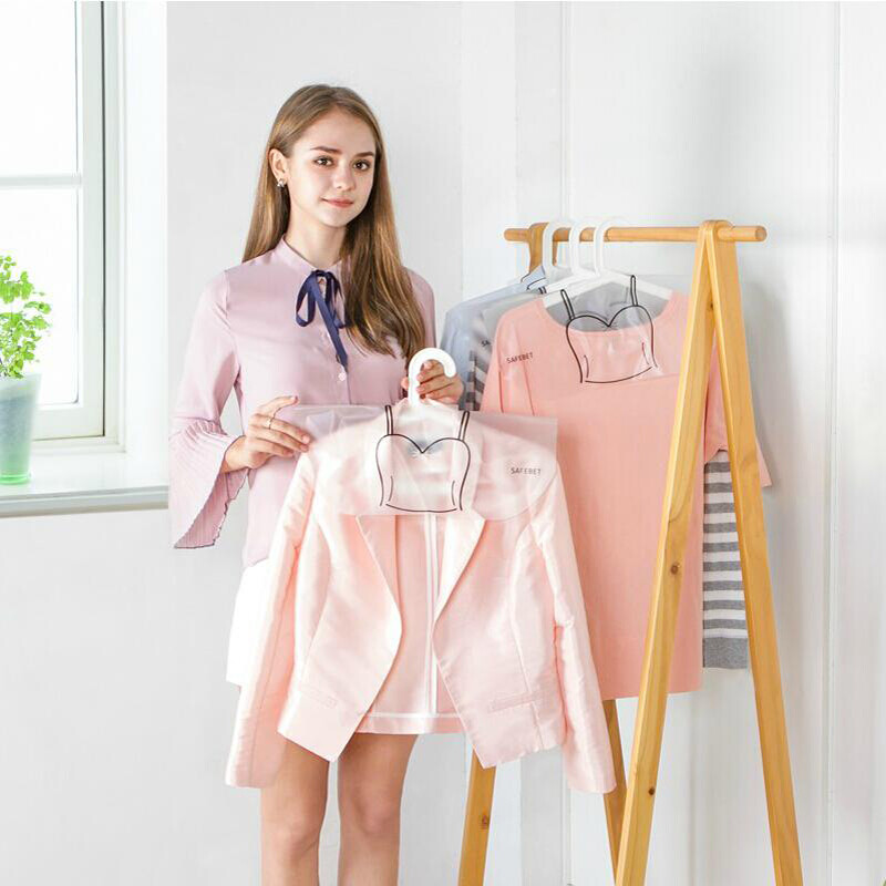 加厚半包式透明pvc衣服防尘罩服装店半身成人衣服挂袋(20个装)高清