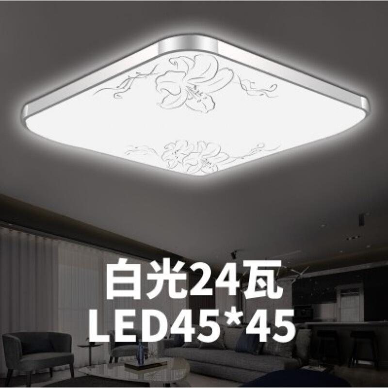 doxa灯饰现代简约led吸顶灯卧室大气长方形遥控客厅灯饰餐厅阳台过道灯具J_5_9 LED45*45白光24瓦