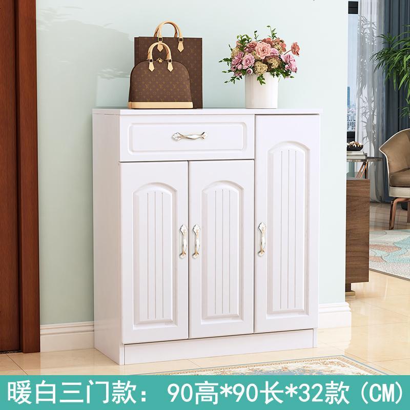 欧式鞋柜简约现代厅柜家用多功能大容量口进玄关储物阳台柜_786_375 组装_3_【暖白】