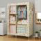 罗森朗 衣柜简约现代组装实木板式柜子儿童卧室经济型木质简易推拉门衣橱 160*50*180cm暖白