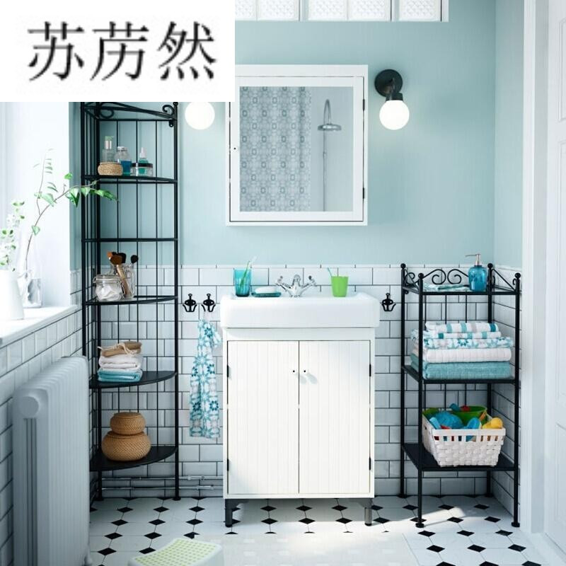 北欧小户型浴室柜组合简约实木简约洗手盆欧式洗漱台面盆卫浴柜 70*46带镜子