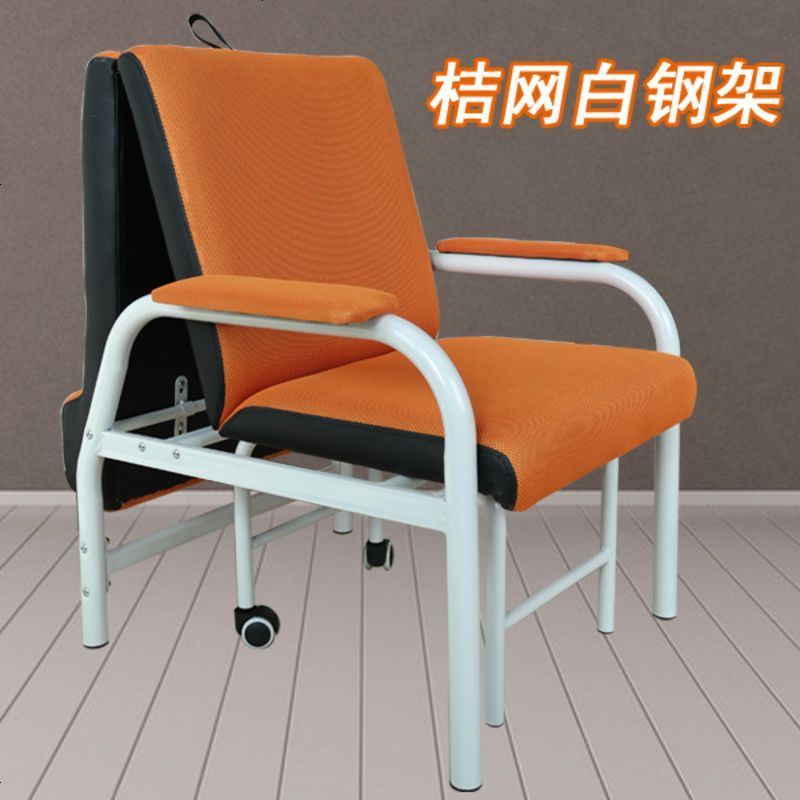 包邮办公室午休折叠躺椅单人床椅家用午睡椅海绵加厚 休息椅_60_285 桔色网布面