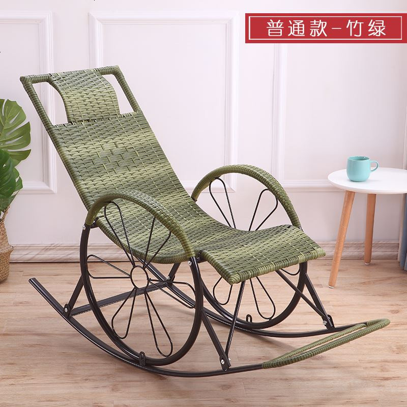 沙发夏季凉椅子摇摆折叠躺椅院子夏天透气家用摇摇藤椅竹编竹滕懒_230_350 竹绿双轮（双层加厚编织）