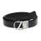 Z ZEGNA 杰尼亚男士海军蓝牛皮银色Z字板扣腰带 奢侈品BSHIG2980A NVN 110 120cm 海军蓝