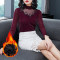 无畏衣衣2020新款女冬装韩版长袖加厚蕾丝衫女加绒打底衫上衣内搭洋气保暖雪纺小衫 638136(蕉糖常规) S