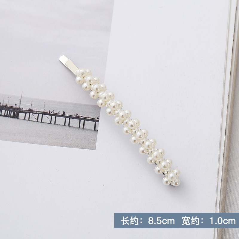 OH0876珍珠发夹 银色小花朵发夹