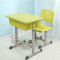 单人学生课桌椅家庭学习写字桌可升降中小学培训班辅导班 047+09010深灰，木纹刨花板常规版