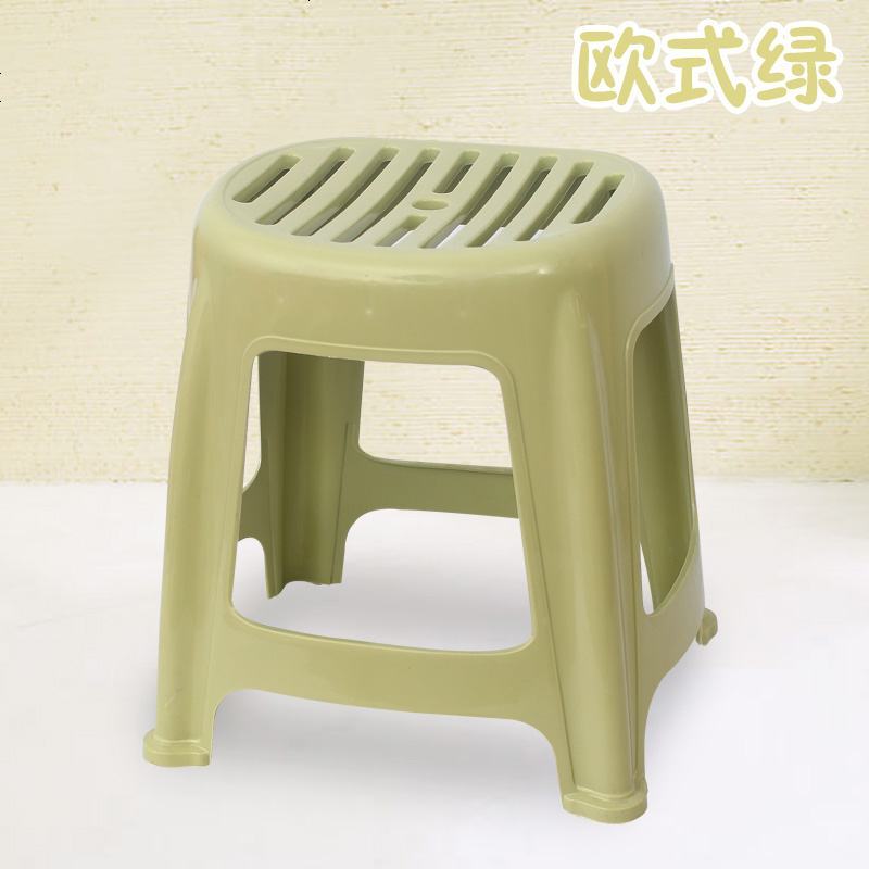 塑料凳子加厚时尚创意家用客厅成人餐桌椅子条纹防滑凳沙发换鞋凳 褐色