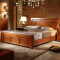家具新古典卧室花全实木床中式1.8米带抽屉储物床双人床 海棠色【B款床】