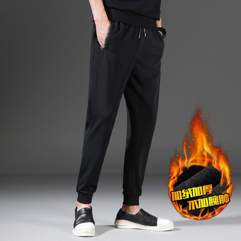 豪客虎夏季新款男士健身裤透气速干长裤足球运动裤男士弹力跑步篮球训练裤 M 808黑色拉链口袋