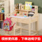 实木儿童学习桌可升降小学生写字桌椅套装书桌简约小孩家用写字台_862_642 A款清漆80*50桌椅全套