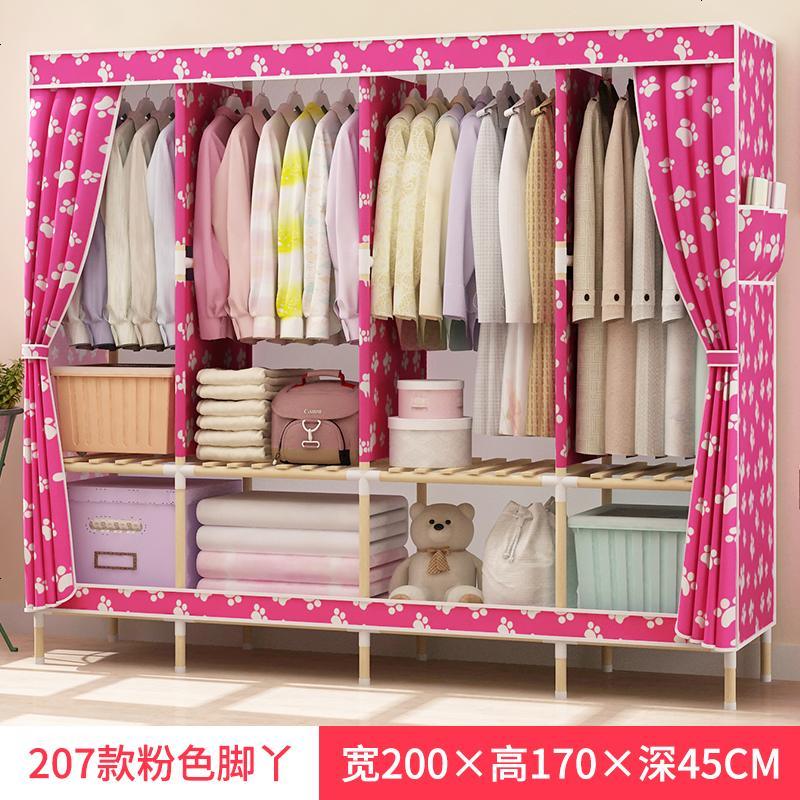 简易衣柜简约现代经济型组装家用实木衣柜布衣橱租房卧室新款柜子_1_806 默认颜色