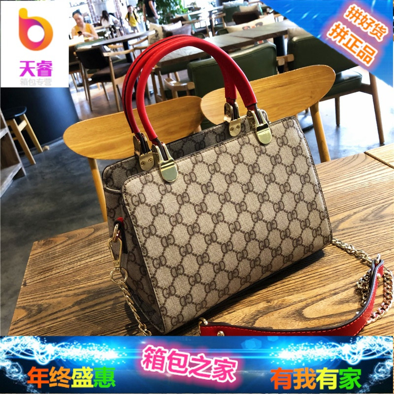 包包女2018新款秋季时尚简约手提包大气单肩斜挎包水桶包女士小包_13 1823红色，送丝巾+终身保修+半年后换新