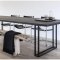 loft实木办公桌工作台电脑桌铁艺黑色餐桌创意简约大型会议桌长桌_539_828 120*60*75厚度5cm