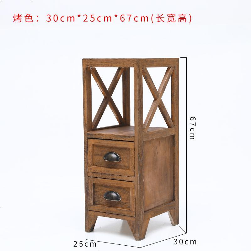 床头柜小窄柜简约现代户型时尚木质欧式卧室小型实木北欧经济型迷_626_344 整装_烤色两斗30*25
