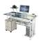 钢化玻璃电脑桌台式家用电脑台式桌简约现代多功能环保写字书桌子_353_321 1米木质台面白松木色_升级款