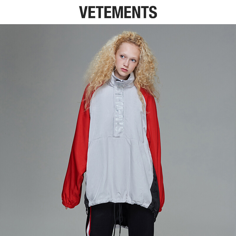 vetements棉衣女棉服外套中长款斗篷套头 S 浅灰