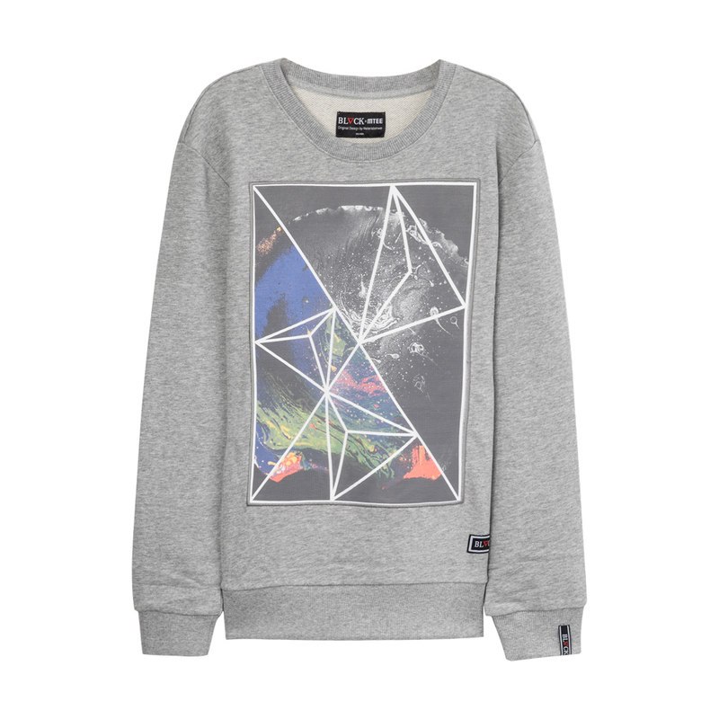 MetersBonwe/美特斯邦威卫衣男秋冬装大幅印花套头衫【特价款】 180/100A/XL 213448中花灰【139】
