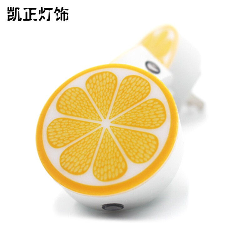 简约LED光控小夜灯节能省电插电迷你感应创意床头起夜灯宝宝喂奶橙子灯 默认颜色