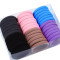 头绳弹力发圈成人发饰韩版简约纯色橡皮筋扎头发皮筋发绳头饰黑色彩色皮套女孩子配饰 4#混色小号60个装