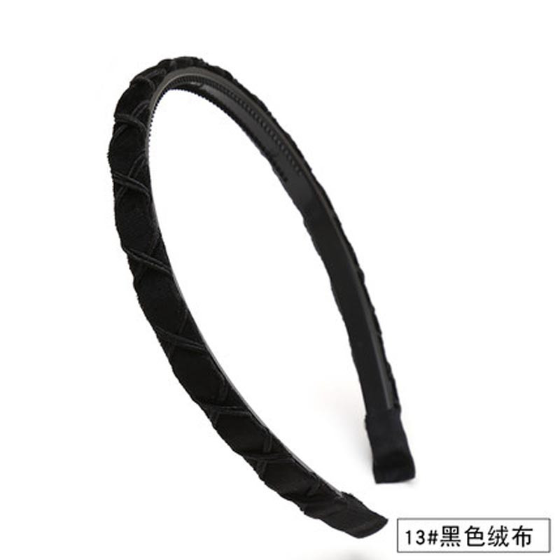 发箍头箍简约带齿百搭简约小清新压发卡韩版发窟成人头窟发捆女孩子头发 配饰 13#黑色绒布