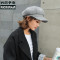 若熙予寒八角帽女士秋冬英伦黑色韩版帽日系百搭帽子女冬毛呢贝雷帽 酒红色
