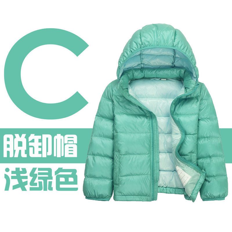 2018新款儿童轻薄羽绒服短款婴儿男童女童小童宝宝童装超轻便外套_6 100cm 浅绿色