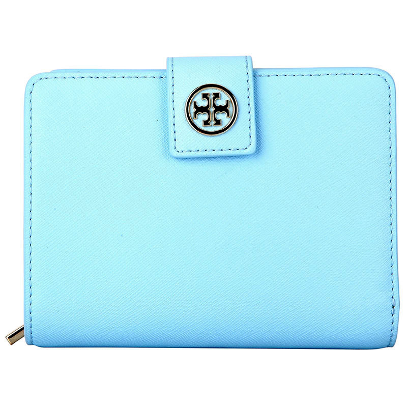 TORY BURCH 托里·伯奇 女款皮质短款钱包钱夹 33646 412 天蓝色
