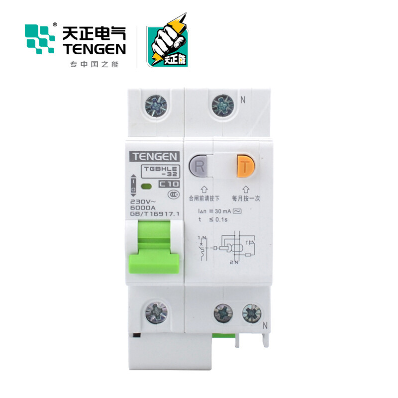 天正电气 TGBHLE-32 空气开关 1P+N C10A 30mA 335022300174 微型漏电保护断路器