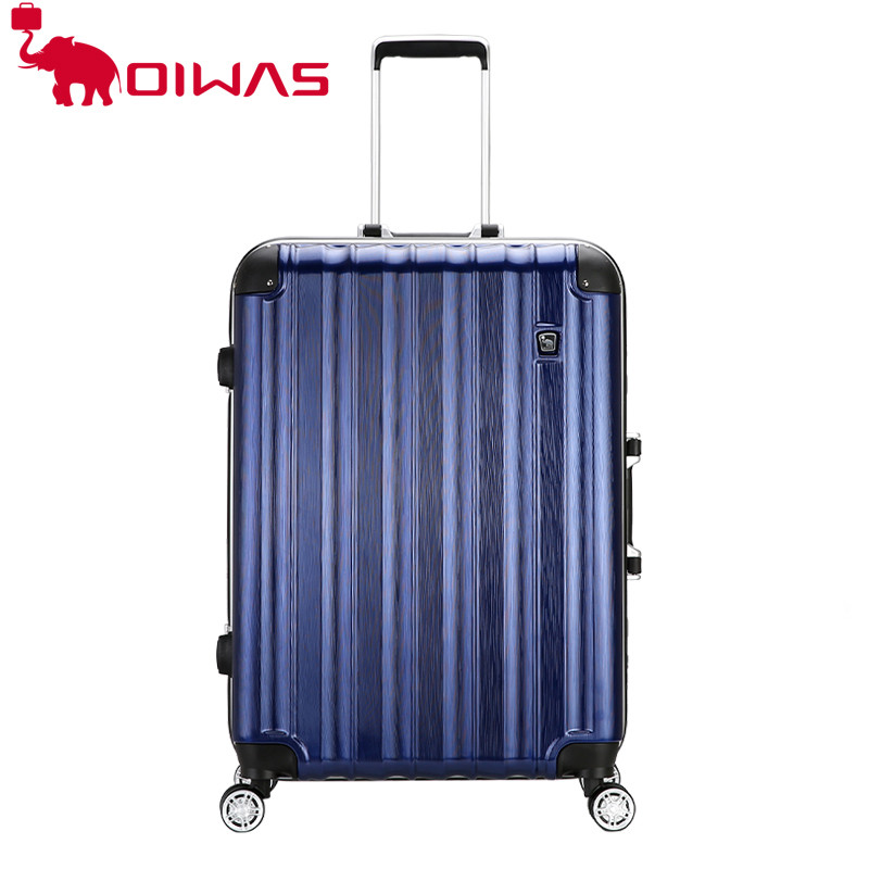 OIWAS/爱华仕时尚铝框拉杆箱拉丝防刮万向轮男女商务旅行箱 20寸 蓝色