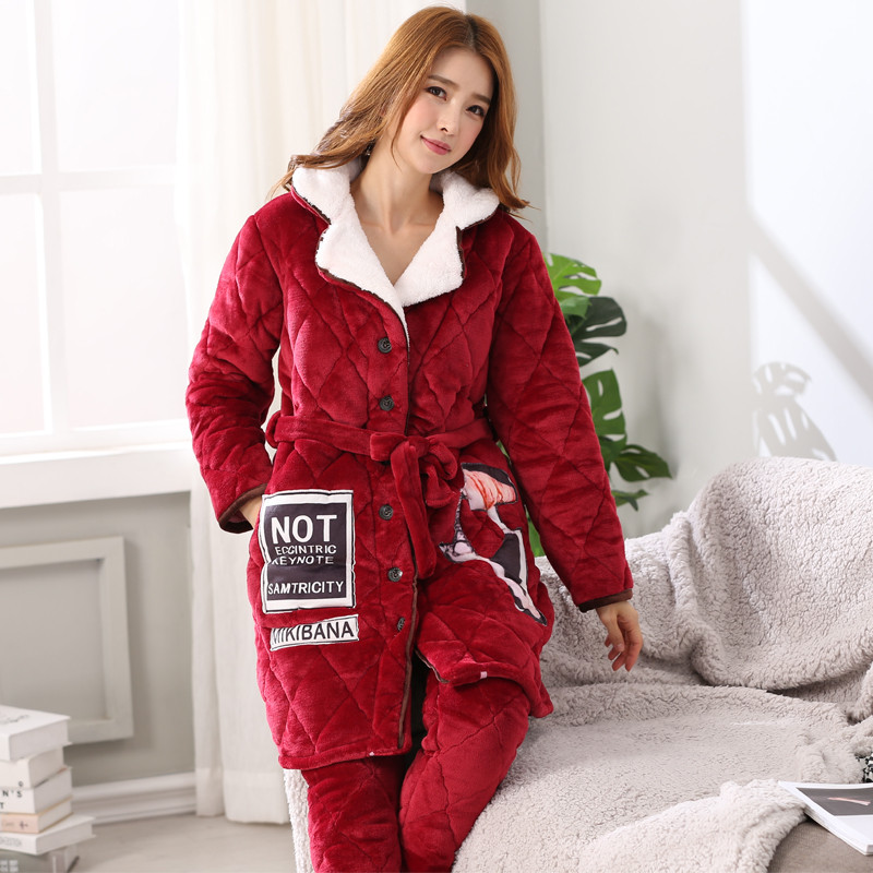 南极人女士加厚夹棉睡衣（酒红NOT） 2XL 酒红NOT